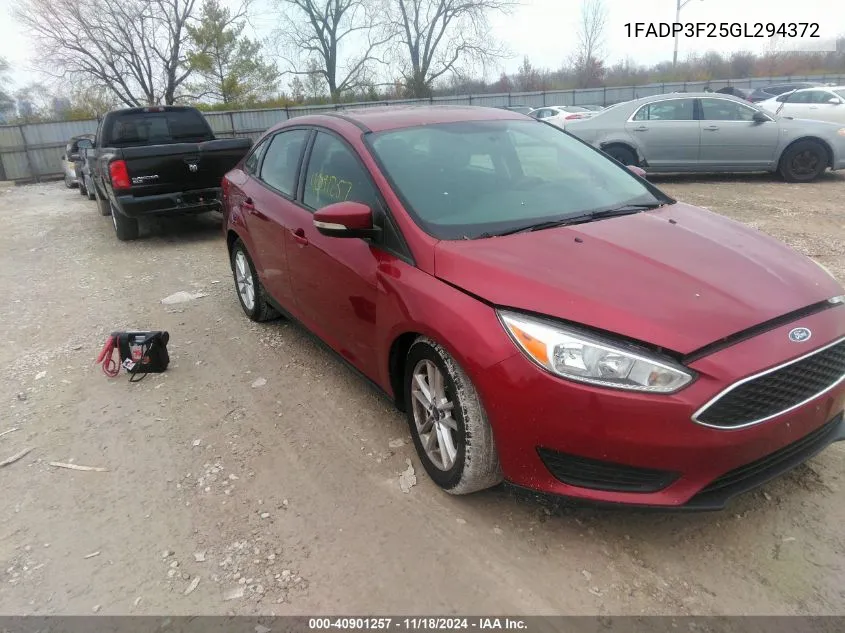 2016 Ford Focus Se VIN: 1FADP3F25GL294372 Lot: 40901257