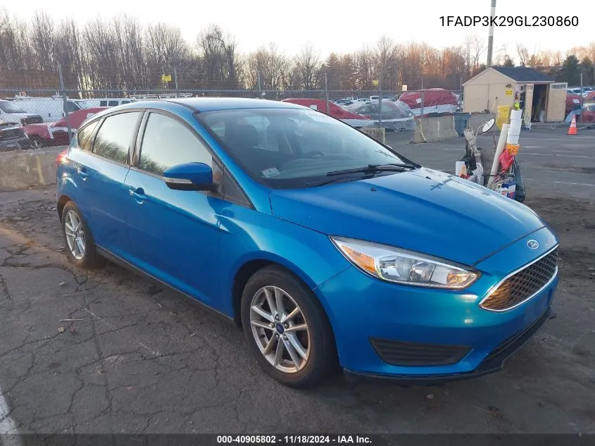 2016 Ford Focus Se VIN: 1FADP3K29GL230860 Lot: 40905802