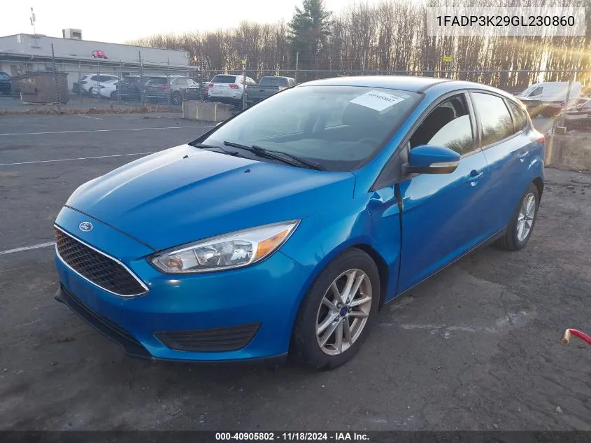 2016 Ford Focus Se VIN: 1FADP3K29GL230860 Lot: 40905802