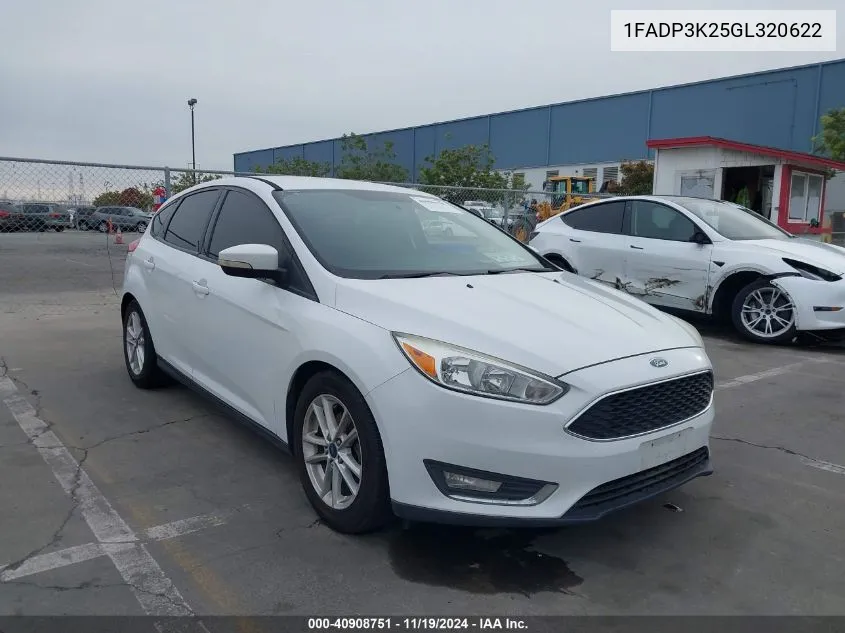 2016 Ford Focus Se VIN: 1FADP3K25GL320622 Lot: 40908751