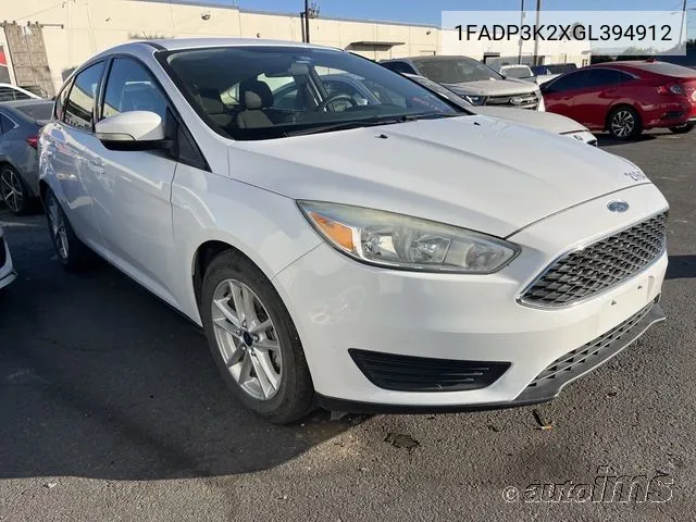 2016 Ford Focus Se VIN: 1FADP3K2XGL394912 Lot: 40923849