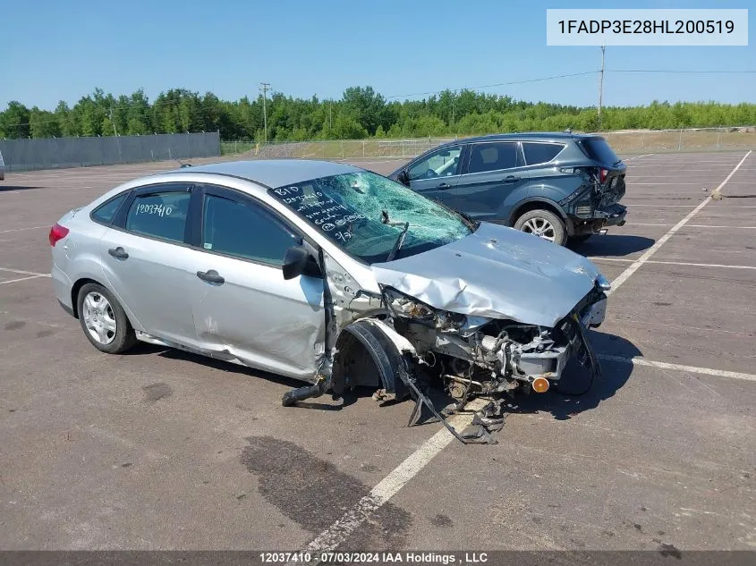 2017 Ford Focus S VIN: 1FADP3E28HL200519 Lot: 12037410