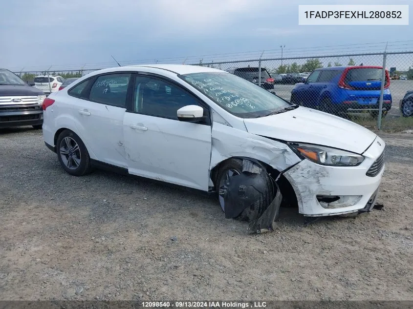 2017 Ford Focus Se VIN: 1FADP3FEXHL280852 Lot: 12098540