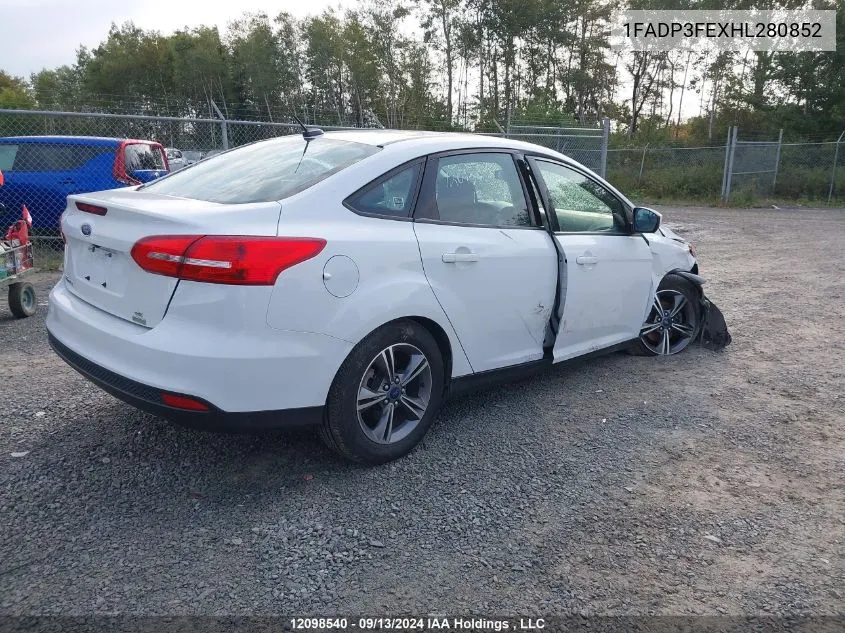 2017 Ford Focus Se VIN: 1FADP3FEXHL280852 Lot: 12098540