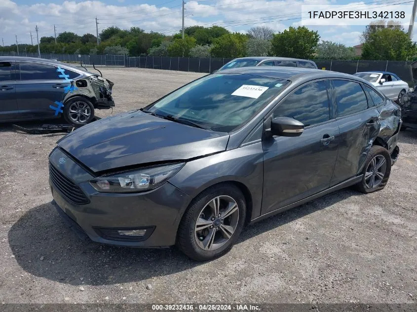 2017 Ford Focus Se VIN: 1FADP3FE3HL342138 Lot: 39232436