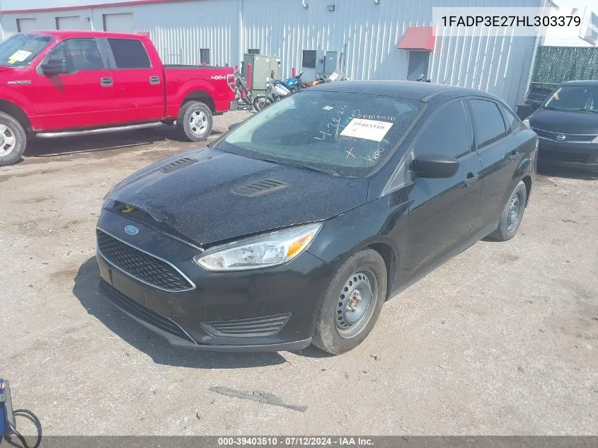 2017 Ford Focus S VIN: 1FADP3E27HL303379 Lot: 39403510