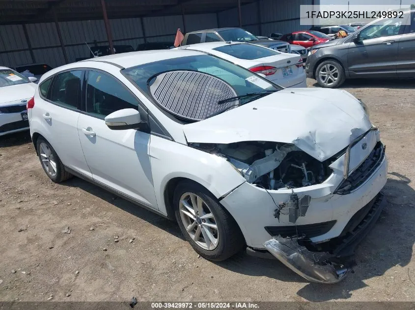 1FADP3K25HL249892 2017 Ford Focus Se