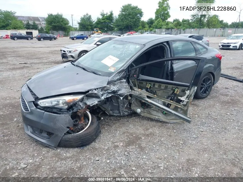 2017 Ford Focus Se VIN: 1FADP3F25HL228860 Lot: 39581947