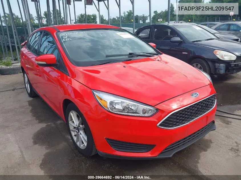 2017 Ford Focus Se VIN: 1FADP3F25HL209547 Lot: 39664692