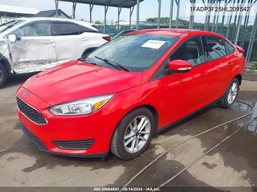 2017 Ford Focus Se VIN: 1FADP3F25HL209547 Lot: 39664692