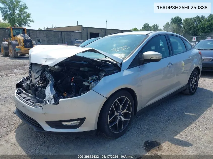 2017 Ford Focus Sel VIN: 1FADP3H25HL250838 Lot: 39672432