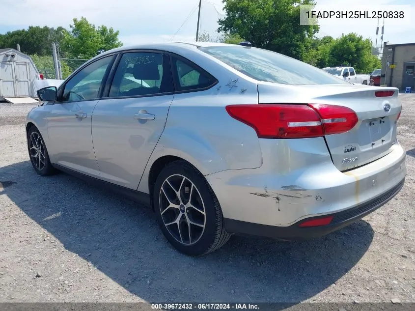 2017 Ford Focus Sel VIN: 1FADP3H25HL250838 Lot: 39672432