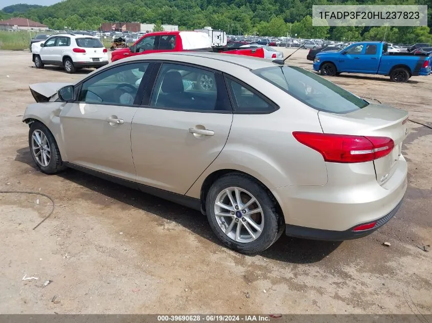 2017 Ford Focus Se VIN: 1FADP3F20HL237823 Lot: 39690628