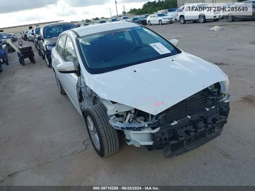 2017 Ford Focus Se VIN: 1FADP3F28HL285649 Lot: 39718289