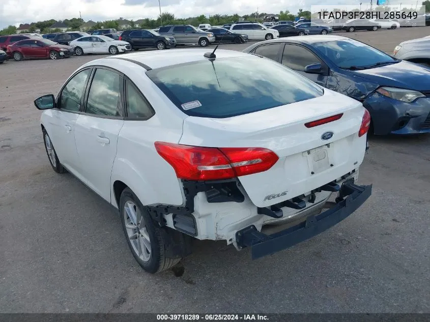 1FADP3F28HL285649 2017 Ford Focus Se