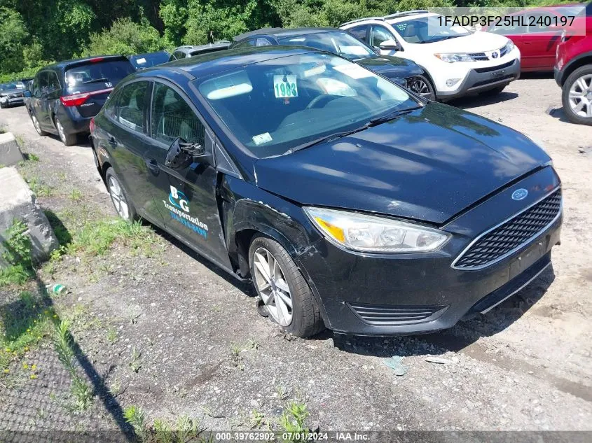 2017 Ford Focus Se VIN: 1FADP3F25HL240197 Lot: 39762902