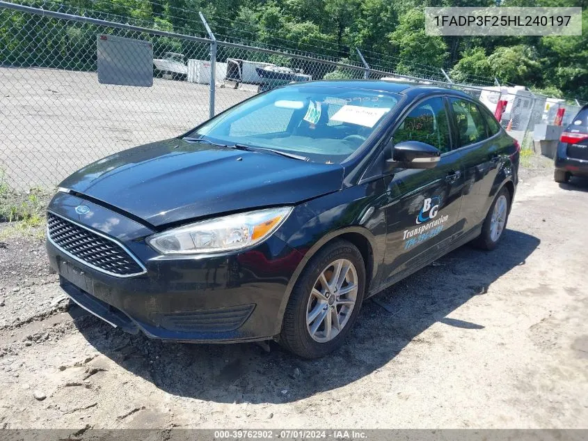 2017 Ford Focus Se VIN: 1FADP3F25HL240197 Lot: 39762902