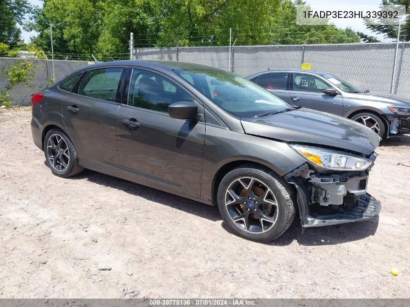 2017 Ford Focus S VIN: 1FADP3E23HL339392 Lot: 39775136