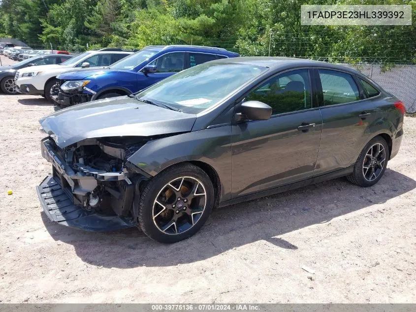 2017 Ford Focus S VIN: 1FADP3E23HL339392 Lot: 39775136