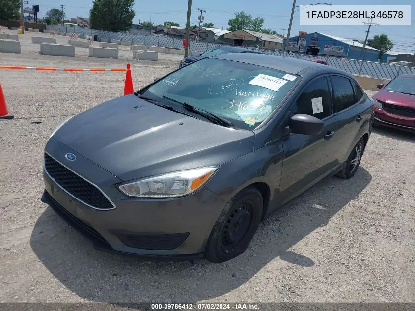 1FADP3E28HL346578 2017 Ford Focus S