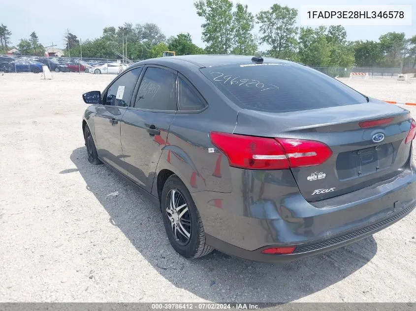 1FADP3E28HL346578 2017 Ford Focus S