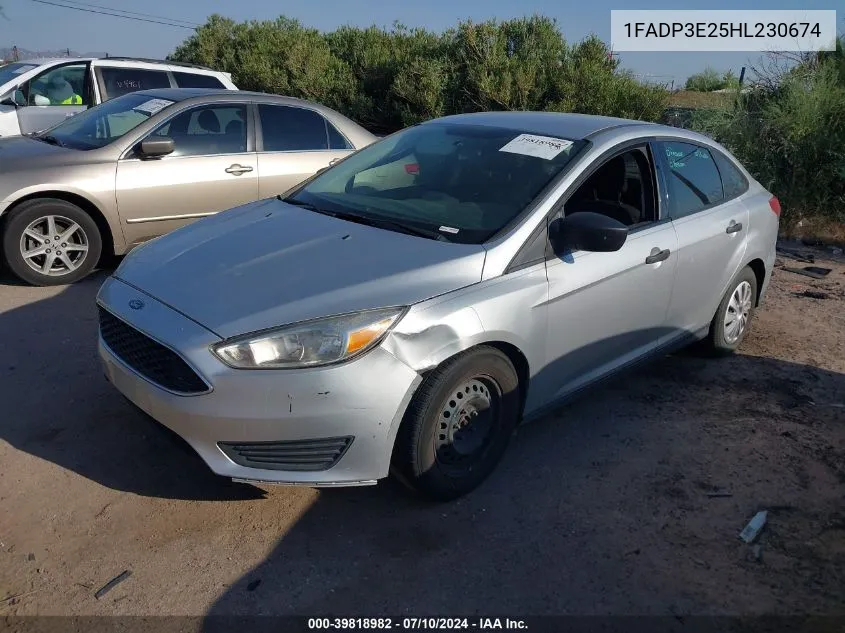 2017 Ford Focus S VIN: 1FADP3E25HL230674 Lot: 39818982