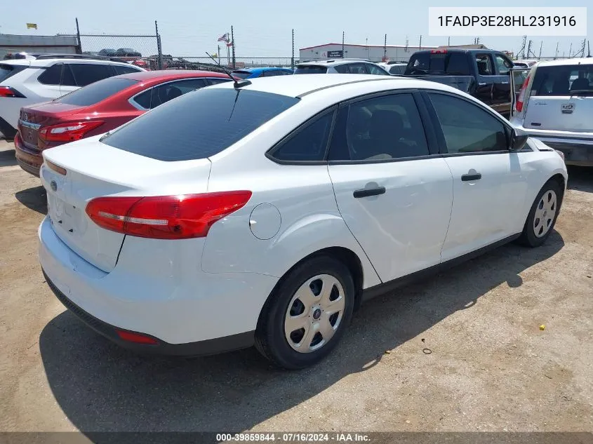 1FADP3E28HL231916 2017 Ford Focus S