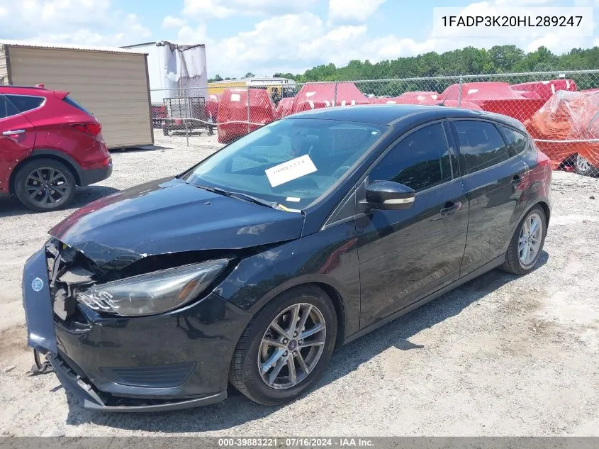 2017 Ford Focus Se VIN: 1FADP3K20HL289247 Lot: 39883221