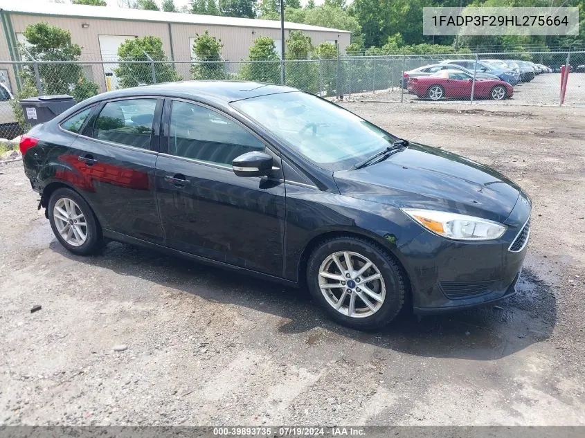 2017 Ford Focus Se VIN: 1FADP3F29HL275664 Lot: 39893735