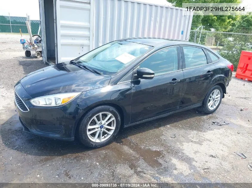 2017 Ford Focus Se VIN: 1FADP3F29HL275664 Lot: 39893735