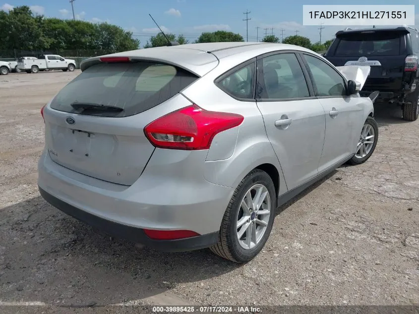 2017 Ford Focus Se VIN: 1FADP3K21HL271551 Lot: 39895425