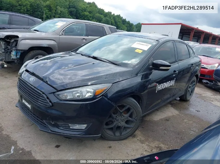 2017 Ford Focus Se VIN: 1FADP3FE2HL289514 Lot: 39900592