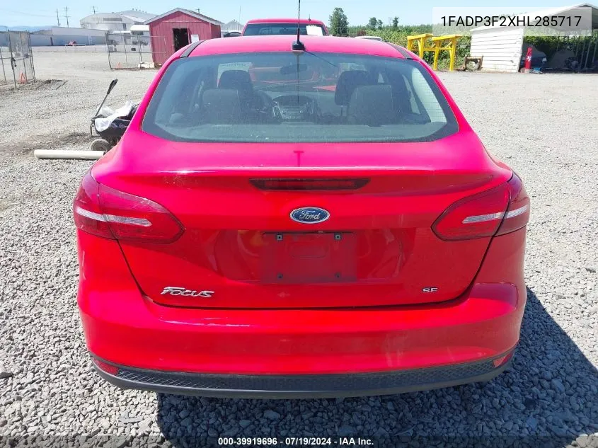 1FADP3F2XHL285717 2017 Ford Focus Se