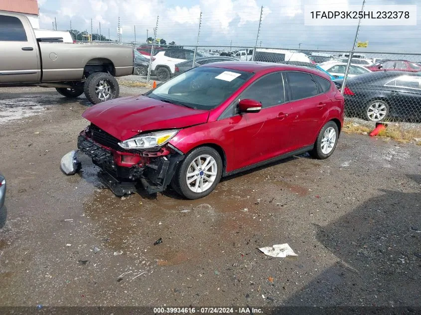 2017 Ford Focus Se VIN: 1FADP3K25HL232378 Lot: 39934616