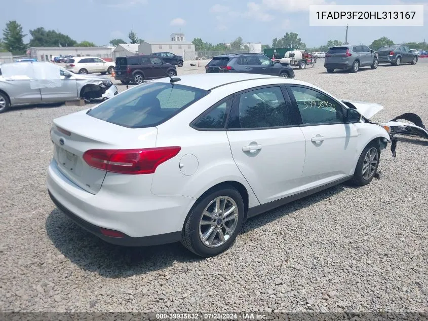 2017 Ford Focus Se VIN: 1FADP3F20HL313167 Lot: 39935832