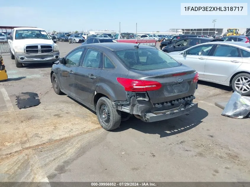 1FADP3E2XHL318717 2017 Ford Focus S