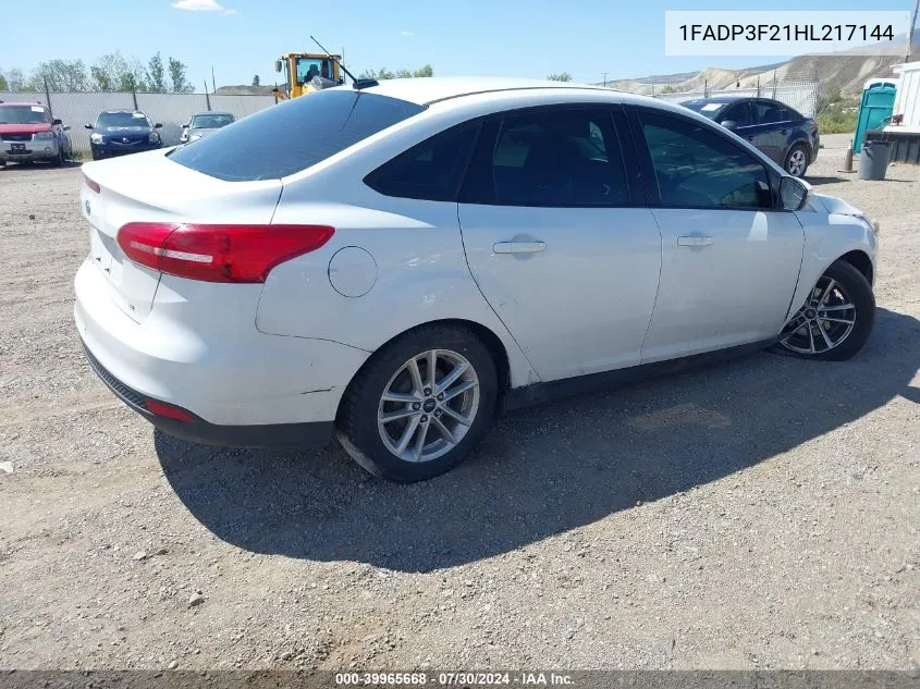 1FADP3F21HL217144 2017 Ford Focus Se