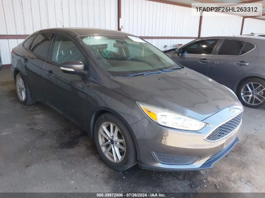 2017 Ford Focus Se VIN: 1FADP3F26HL263312 Lot: 39972806