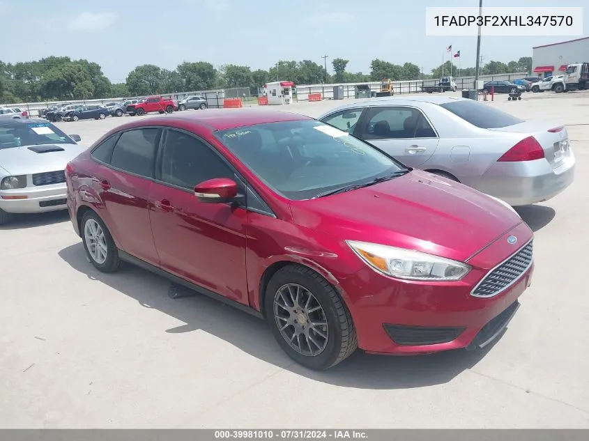 1FADP3F2XHL347570 2017 Ford Focus Se