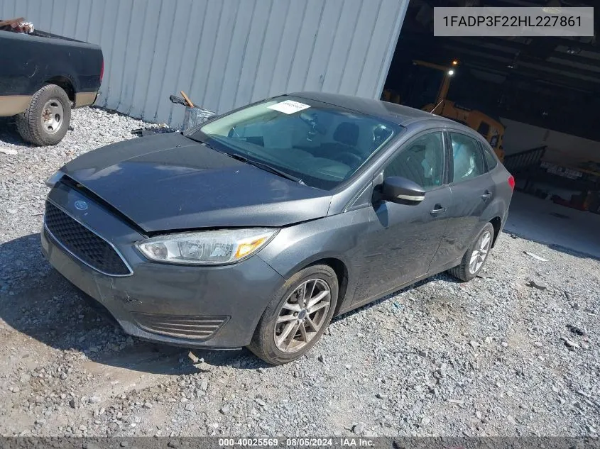 2017 Ford Focus Se VIN: 1FADP3F22HL227861 Lot: 40025569