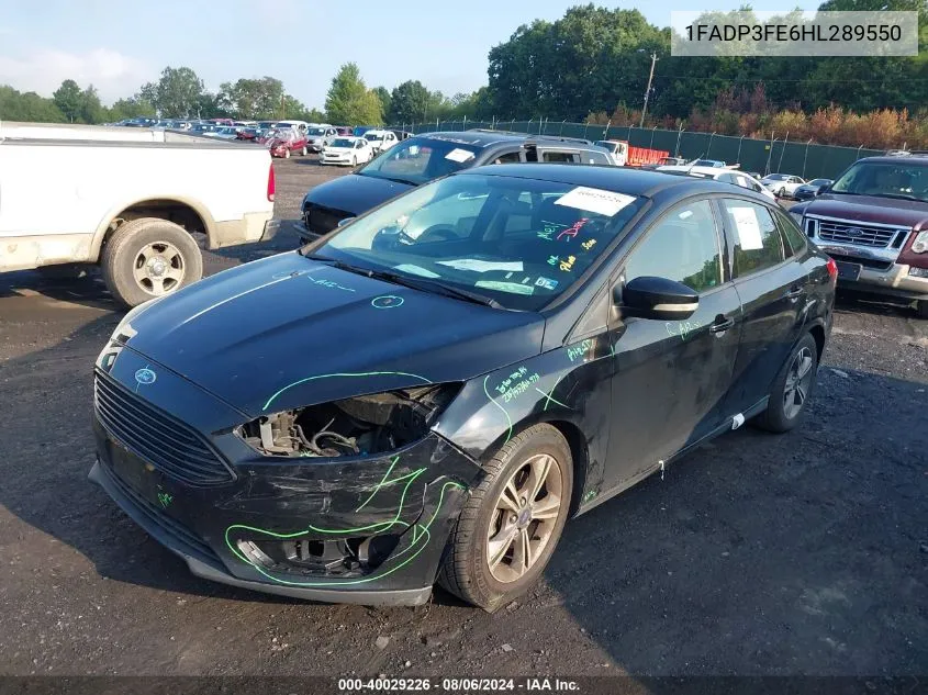 2017 Ford Focus Se VIN: 1FADP3FE6HL289550 Lot: 40029226