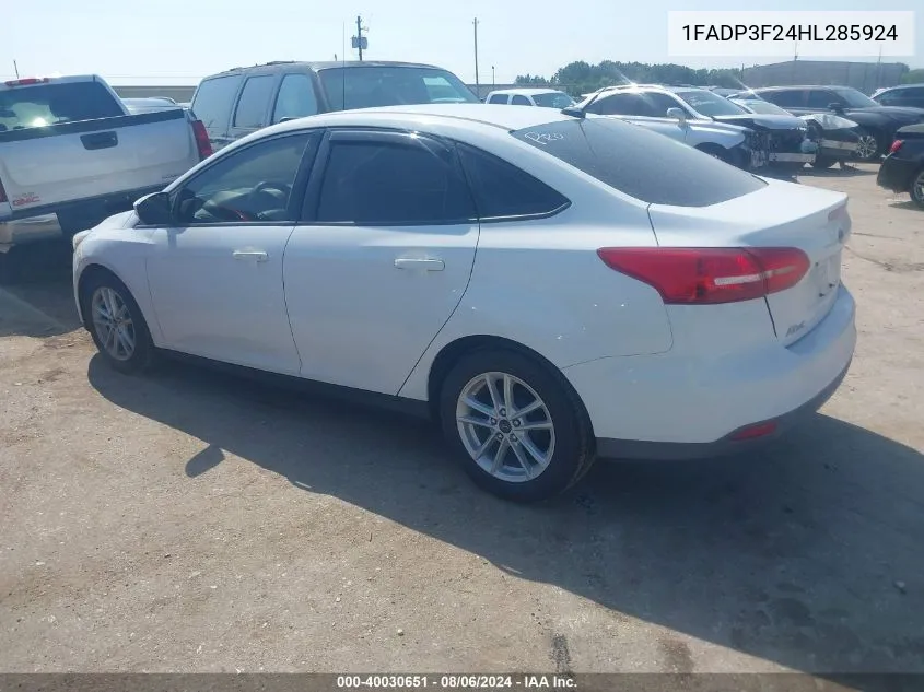 1FADP3F24HL285924 2017 Ford Focus Se