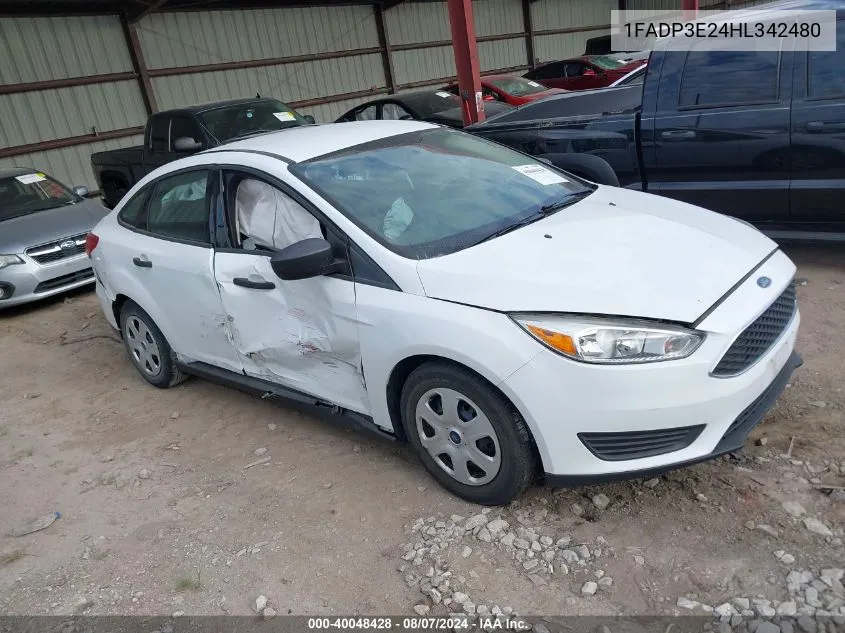 1FADP3E24HL342480 2017 Ford Focus S