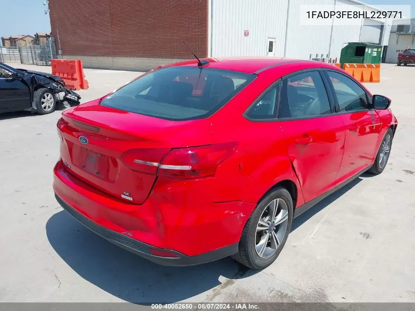 2017 Ford Focus Se VIN: 1FADP3FE8HL229771 Lot: 40052650