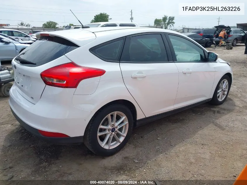 2017 Ford Focus Se VIN: 1FADP3K25HL263226 Lot: 40074020