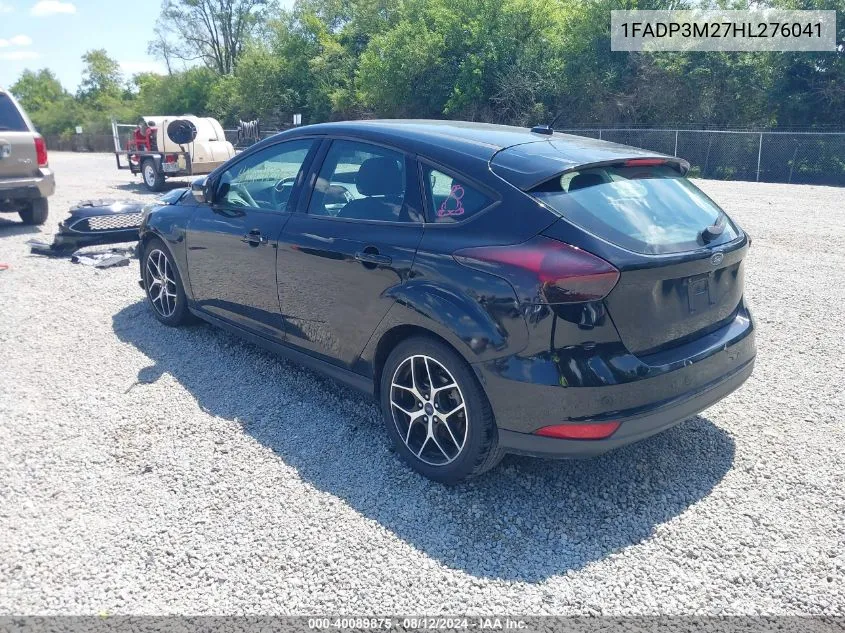 2017 Ford Focus Sel VIN: 1FADP3M27HL276041 Lot: 40089875