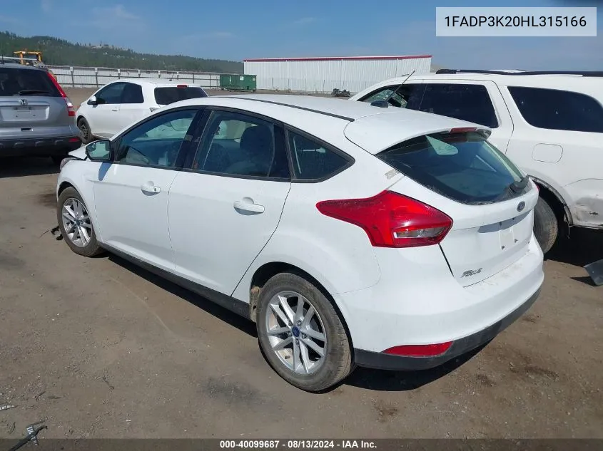 1FADP3K20HL315166 2017 Ford Focus Se