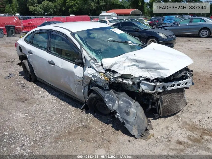 2017 Ford Focus S VIN: 1FADP3E24HL337344 Lot: 40143435