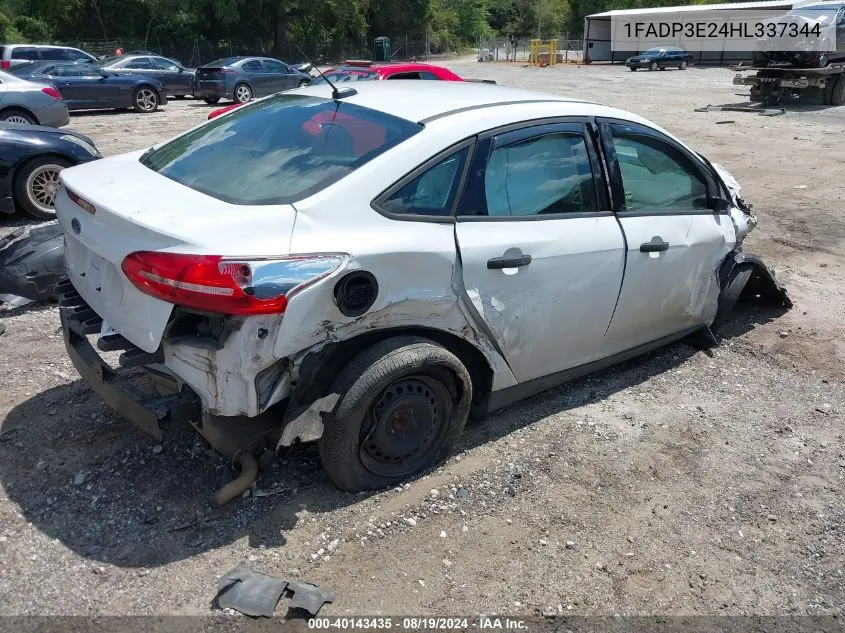 2017 Ford Focus S VIN: 1FADP3E24HL337344 Lot: 40143435