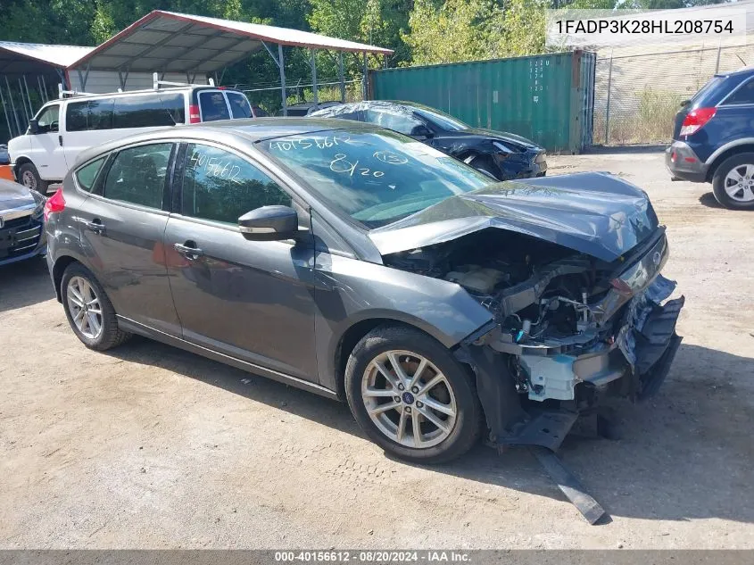 2017 Ford Focus Se VIN: 1FADP3K28HL208754 Lot: 40156612